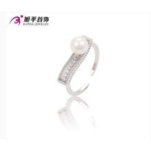 Fashion Fancy Rhodium-Plated Imitation CZ Pearl Jewelry Finger Ring for Women -Ring-70